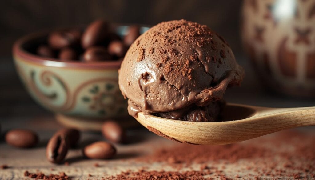 homemade chocolate ice cream with cocoa powder homemade chocolate ice cream with cocoa powder